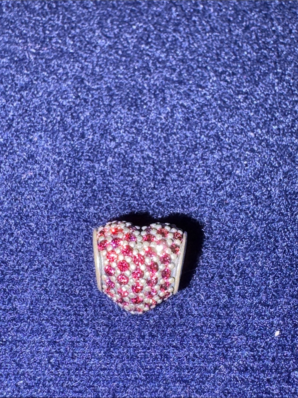 Pandora Red and White Pave Heart Charm